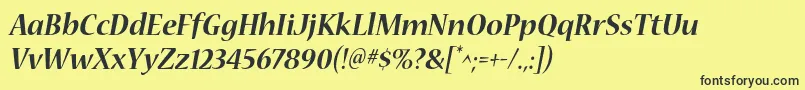 NuevastdBolditalic Font – Black Fonts on Yellow Background