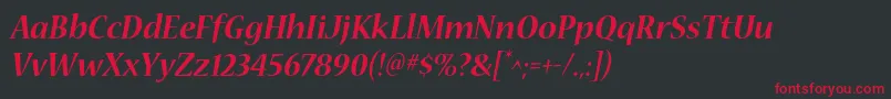 NuevastdBolditalic Font – Red Fonts on Black Background
