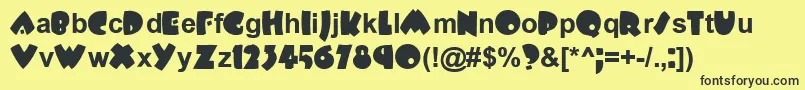 PlowboyBold Font – Black Fonts on Yellow Background