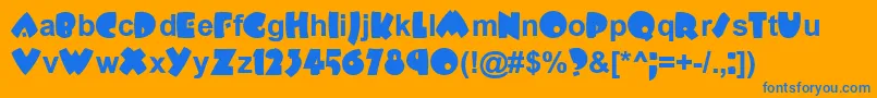 フォントPlowboyBold – オレンジの背景に青い文字