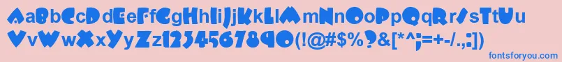PlowboyBold Font – Blue Fonts on Pink Background