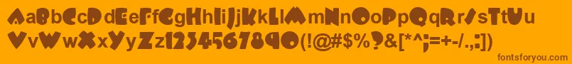 PlowboyBold Font – Brown Fonts on Orange Background