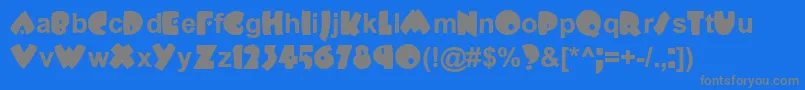 PlowboyBold Font – Gray Fonts on Blue Background