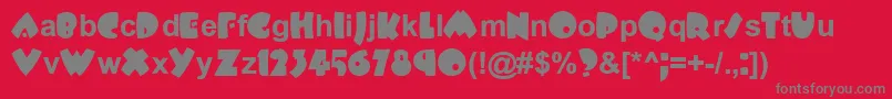 フォントPlowboyBold – 赤い背景に灰色の文字