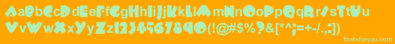 PlowboyBold-Schriftart – Grüne Schriften auf orangefarbenem Hintergrund