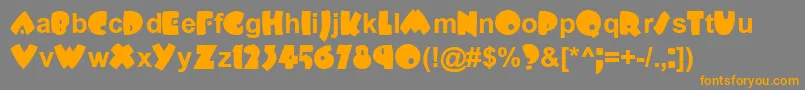 PlowboyBold Font – Orange Fonts on Gray Background