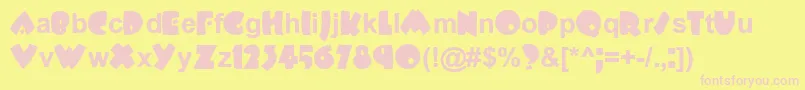 PlowboyBold Font – Pink Fonts on Yellow Background