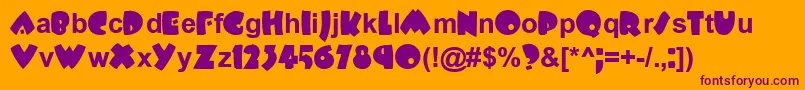 PlowboyBold Font – Purple Fonts on Orange Background