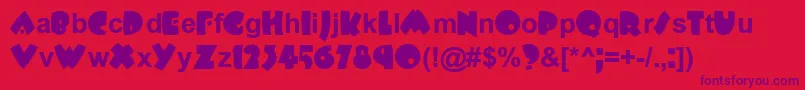 PlowboyBold Font – Purple Fonts on Red Background