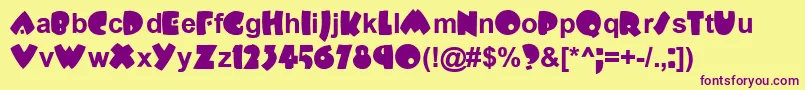 PlowboyBold Font – Purple Fonts on Yellow Background