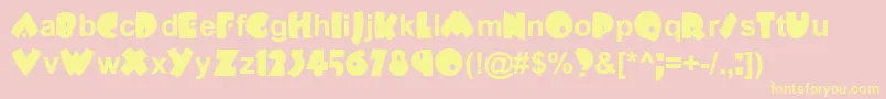 PlowboyBold Font – Yellow Fonts on Pink Background