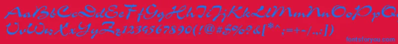 フォントCorridagtt – 赤い背景に青い文字
