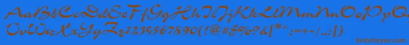 Corridagtt Font – Brown Fonts on Blue Background