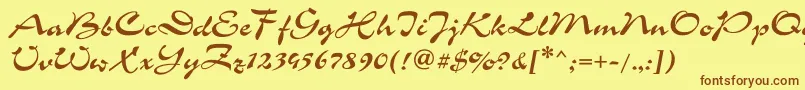 Corridagtt Font – Brown Fonts on Yellow Background