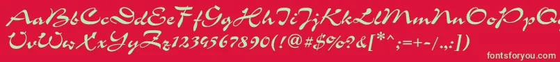 Corridagtt Font – Green Fonts on Red Background