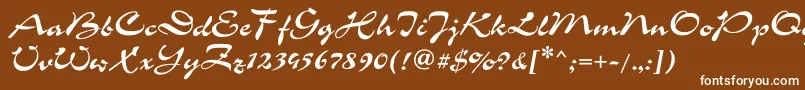 フォントCorridagtt – 茶色の背景に白い文字