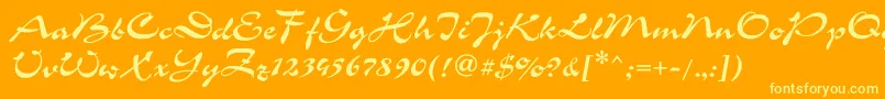 Corridagtt-Schriftart – Gelbe Schriften auf orangefarbenem Hintergrund