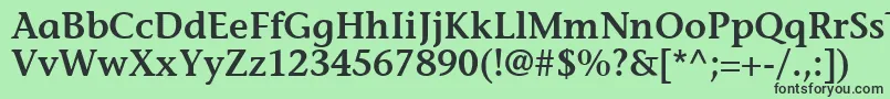 Шрифт MesouranCasualSsiSemiBold – чёрные шрифты на зелёном фоне