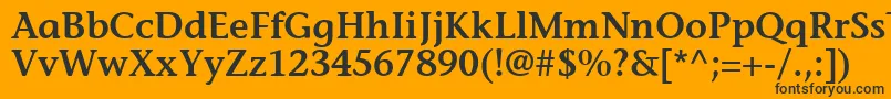 Czcionka MesouranCasualSsiSemiBold – czarne czcionki na pomarańczowym tle