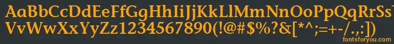 フォントMesouranCasualSsiSemiBold – 黒い背景にオレンジの文字