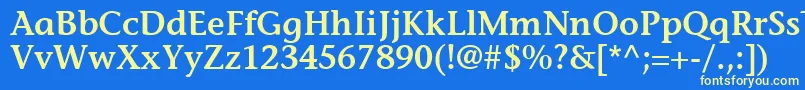 Czcionka MesouranCasualSsiSemiBold – żółte czcionki na niebieskim tle