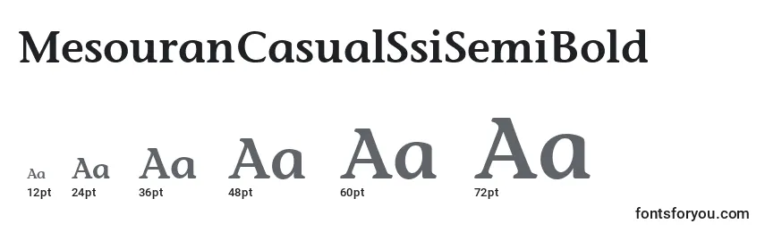 Размеры шрифта MesouranCasualSsiSemiBold