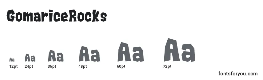 GomariceRocks Font Sizes