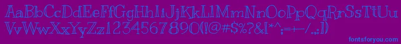 Kranky Font – Blue Fonts on Purple Background