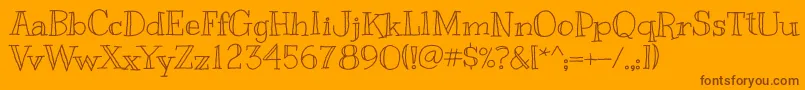 Kranky Font – Brown Fonts on Orange Background