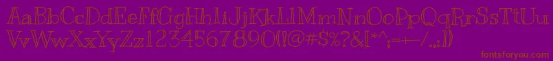 Kranky-fontti – ruskeat fontit violetilla taustalla