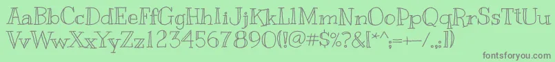 Kranky Font – Gray Fonts on Green Background