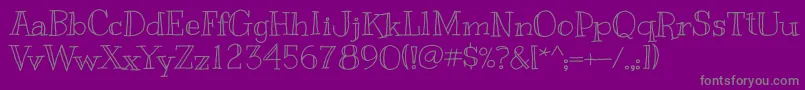 Kranky-Schriftart – Graue Schriften auf violettem Hintergrund