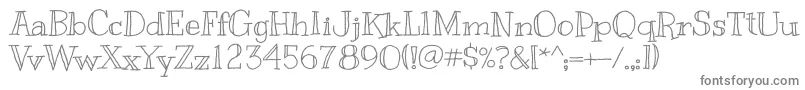 Kranky-fontti – harmaat kirjasimet valkoisella taustalla