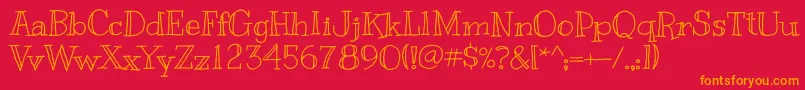 Kranky Font – Orange Fonts on Red Background