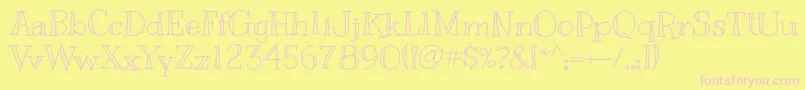 Kranky-Schriftart – Rosa Schriften auf gelbem Hintergrund