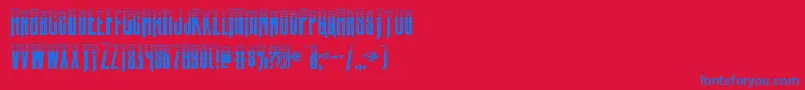 Czcionka Butchsundancetone – niebieskie czcionki na czerwonym tle