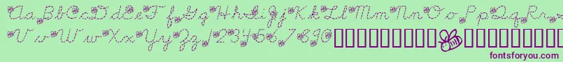 LmsSpellingBee Font – Purple Fonts on Green Background