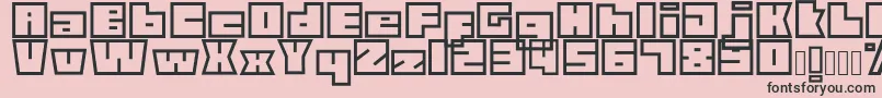 フォントTechnolin – ピンクの背景に黒い文字