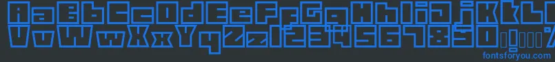 Technolin Font – Blue Fonts on Black Background