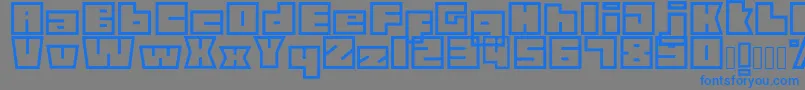 フォントTechnolin – 灰色の背景に青い文字