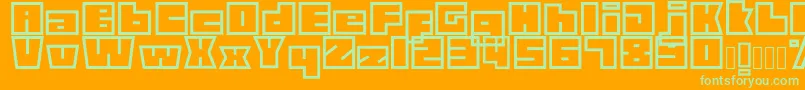 Technolin Font – Green Fonts on Orange Background