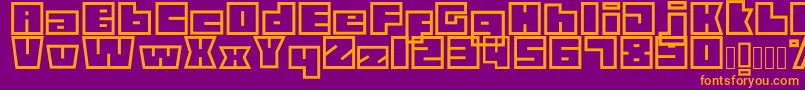 Technolin Font – Orange Fonts on Purple Background