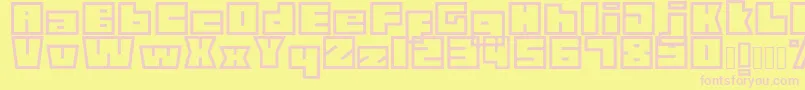 Technolin Font – Pink Fonts on Yellow Background