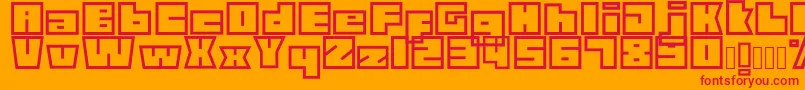 Technolin Font – Red Fonts on Orange Background