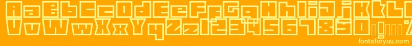 Technolin Font – Yellow Fonts on Orange Background