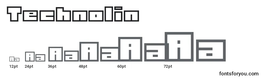 Technolin Font Sizes