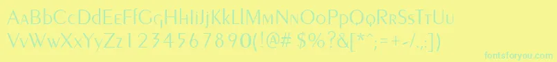 PenyaelightRegular Font – Green Fonts on Yellow Background