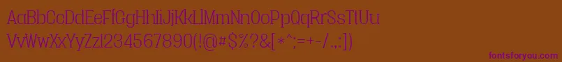Шрифт Vacerseriflightpersonal – фиолетовые шрифты на коричневом фоне