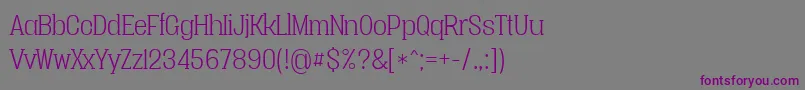Vacerseriflightpersonal Font – Purple Fonts on Gray Background