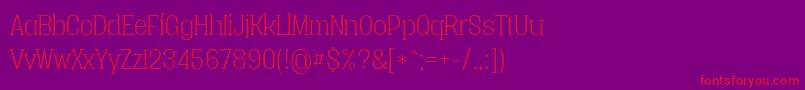 Vacerseriflightpersonal Font – Red Fonts on Purple Background